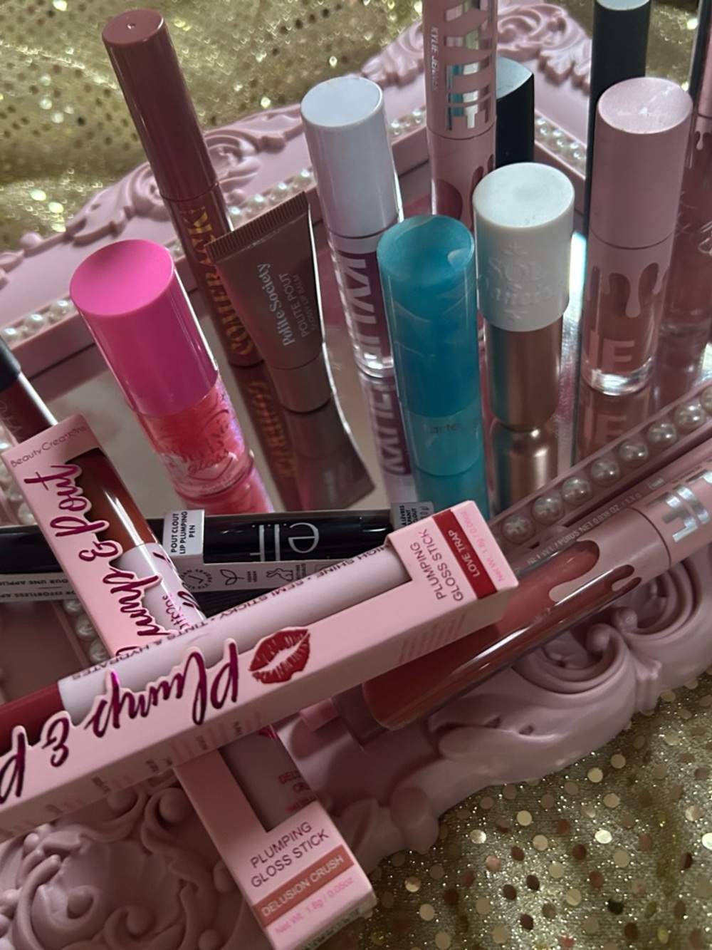 Assorted Pink Lip Gloss & Balm Set for Women